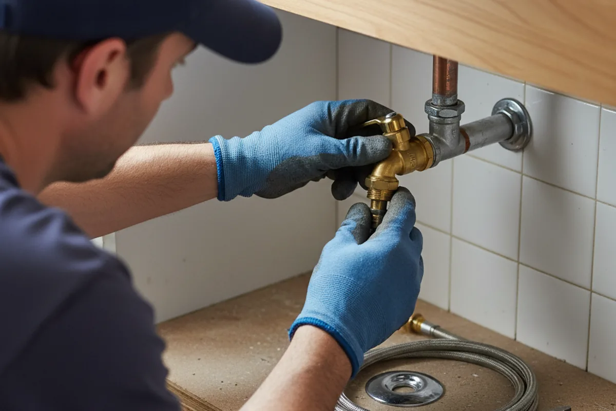 Shutoff valve and fitting work during Burst Pipe Repair in Fort Mill
